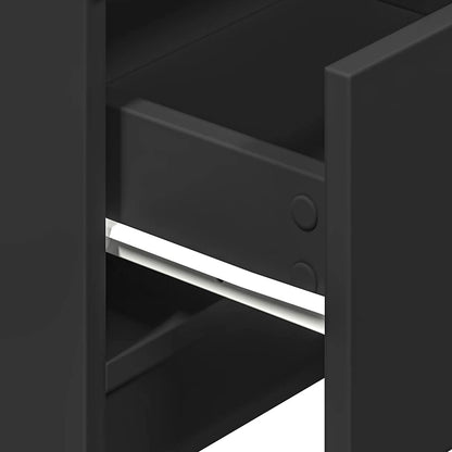 vidaXL Bedside Cabinets 2 pcs with 2 Drawers Black 40x36x50 cm
