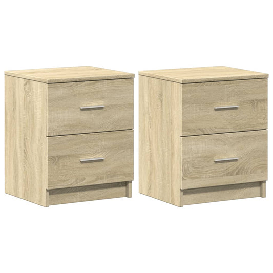 vidaXL Bedside Cabinet | Set of 2 | Sonoma oak | Engineered wood | Medium