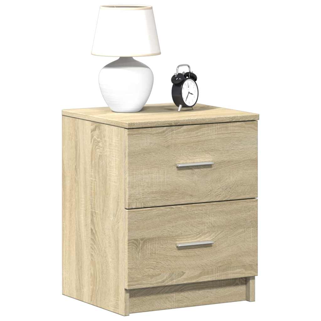 vidaXL Bedside Cabinet | Set of 2 | Sonoma oak | Engineered wood | Medium