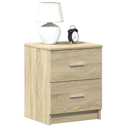 vidaXL Bedside Cabinet | Set of 2 | Sonoma oak | Engineered wood | Medium