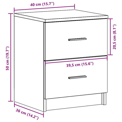 vidaXL Bedside Cabinets 2 pcs with 2 Drawers Smoked Oak 40x36x50 cm
