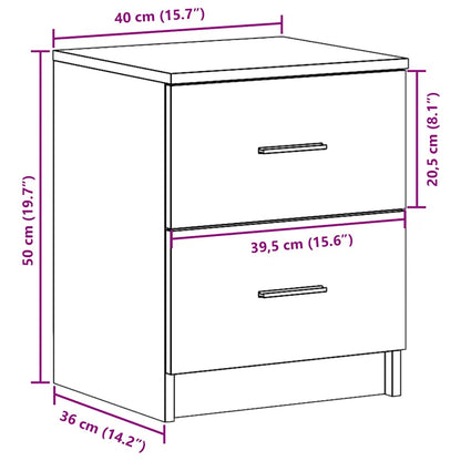 vidaXL Bedside Cabinet | Artisan oak | Engineered wood | 40 x 36 x 50 cm