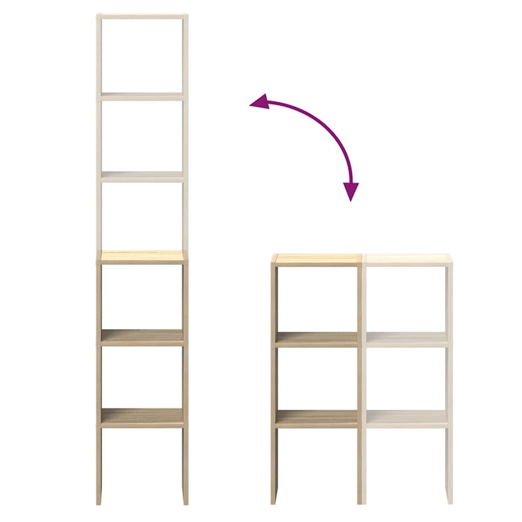 vidaXL Bookcases 2 pcs Stackable Sonoma Oak 30x30x80 cm Engineered Wood