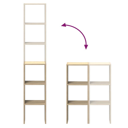 vidaXL Bookcases 2 pcs Stackable Sonoma Oak 30x30x80 cm Engineered Wood