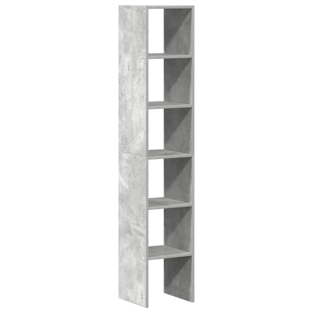 vidaXL Bookcases 2 pcs Stackable Concrete Grey 30x30x80 cm Engineered Wood