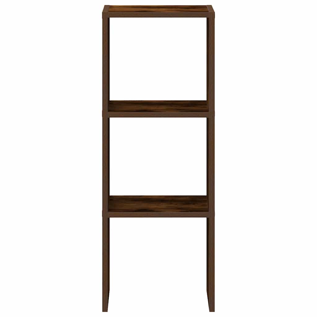 vidaXL Bookcase Stackable Smoked Oak 30x30x80 cm Engineered Wood