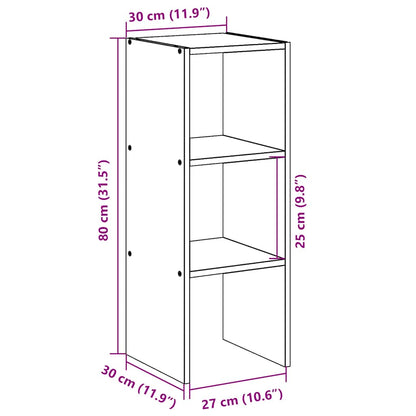vidaXL Bookcase Stackable Grey Sonoma 30x30x80 cm Engineered Wood