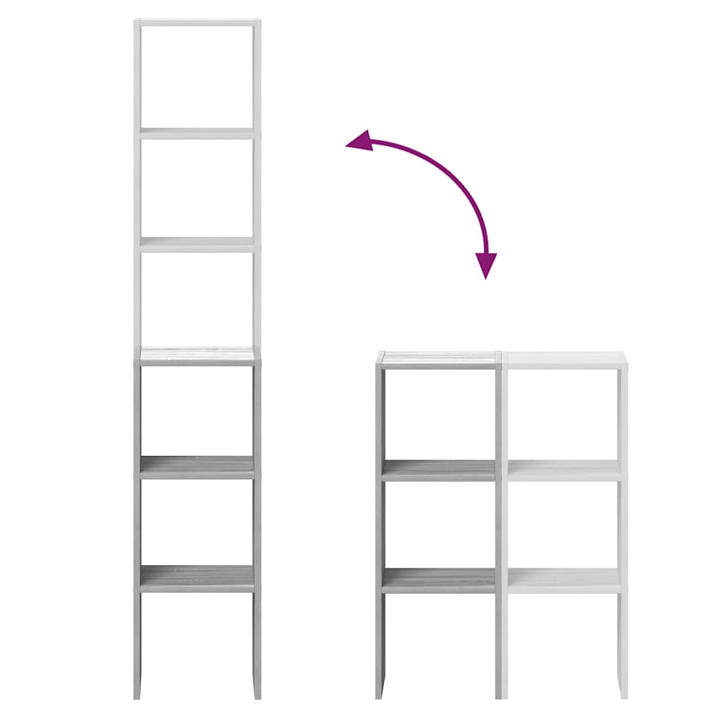 vidaXL Bookcases 2 pcs Stackable Grey Sonoma 30x30x80 cm Engineered Wood