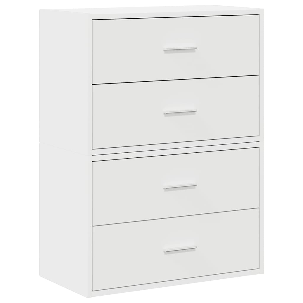 vidaXL Cabinets with 4 Drawers 2 pcs White 60x31x40 cm Engineered Wood