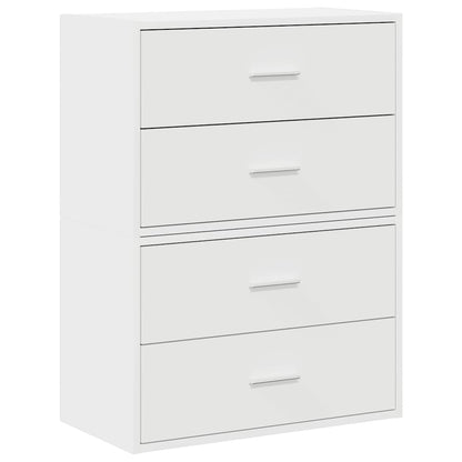 vidaXL Cabinets with 4 Drawers 2 pcs White 60x31x40 cm Engineered Wood
