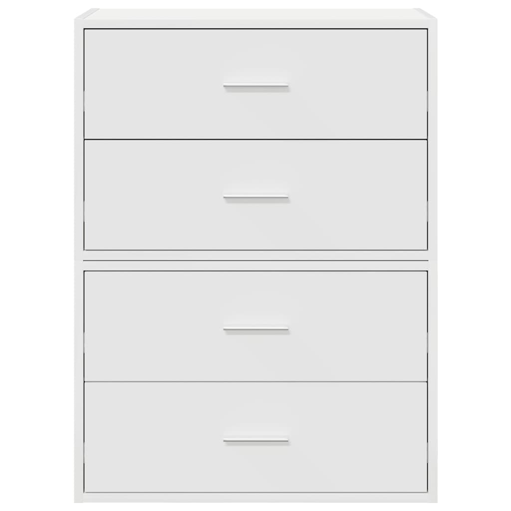 vidaXL Cabinets with 4 Drawers 2 pcs White 60x31x40 cm Engineered Wood