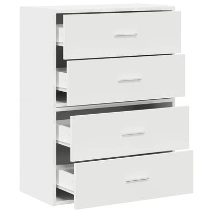 vidaXL Cabinets with 4 Drawers 2 pcs White 60x31x40 cm Engineered Wood