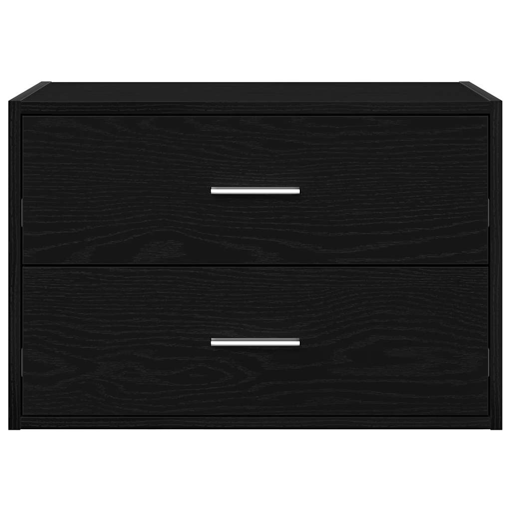 vidaXL Cabinet with 2 Drawers Black Oak 60x31x40 cm Engineered Wood
