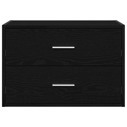 vidaXL Cabinet with 2 Drawers Black Oak 60x31x40 cm Engineered Wood