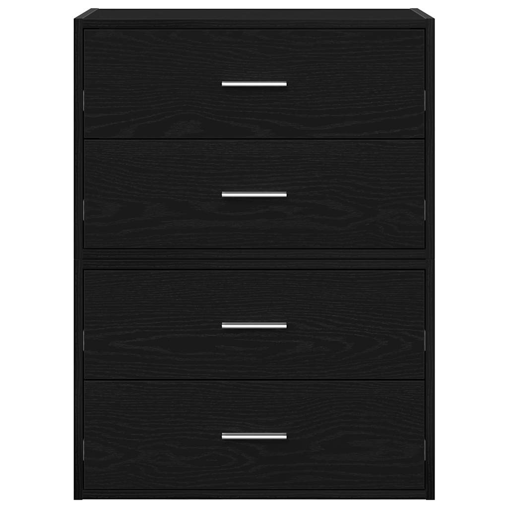 vidaXL Cabinets with 4 Drawers 2 pcs Black Oak 60x31x40 cm Engineered Wood