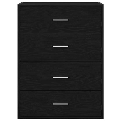 vidaXL Cabinets with 4 Drawers 2 pcs Black Oak 60x31x40 cm Engineered Wood