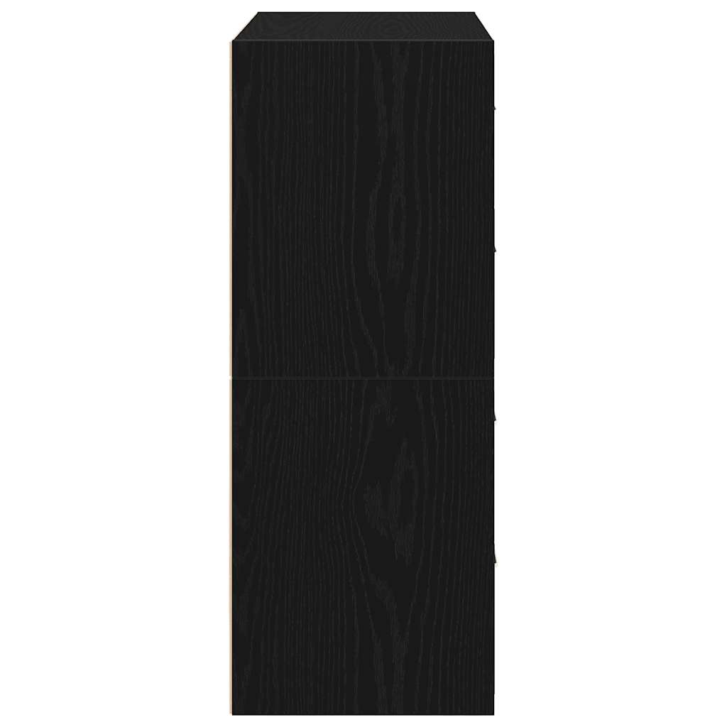 vidaXL Cabinets with 4 Drawers 2 pcs Black Oak 60x31x40 cm Engineered Wood