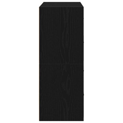 vidaXL Cabinets with 4 Drawers 2 pcs Black Oak 60x31x40 cm Engineered Wood