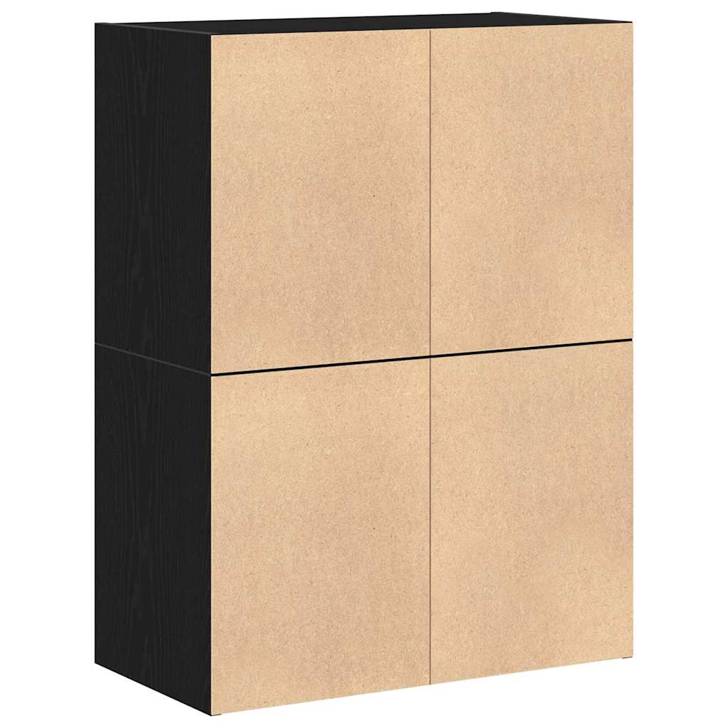 vidaXL Cabinets with 4 Drawers 2 pcs Black Oak 60x31x40 cm Engineered Wood