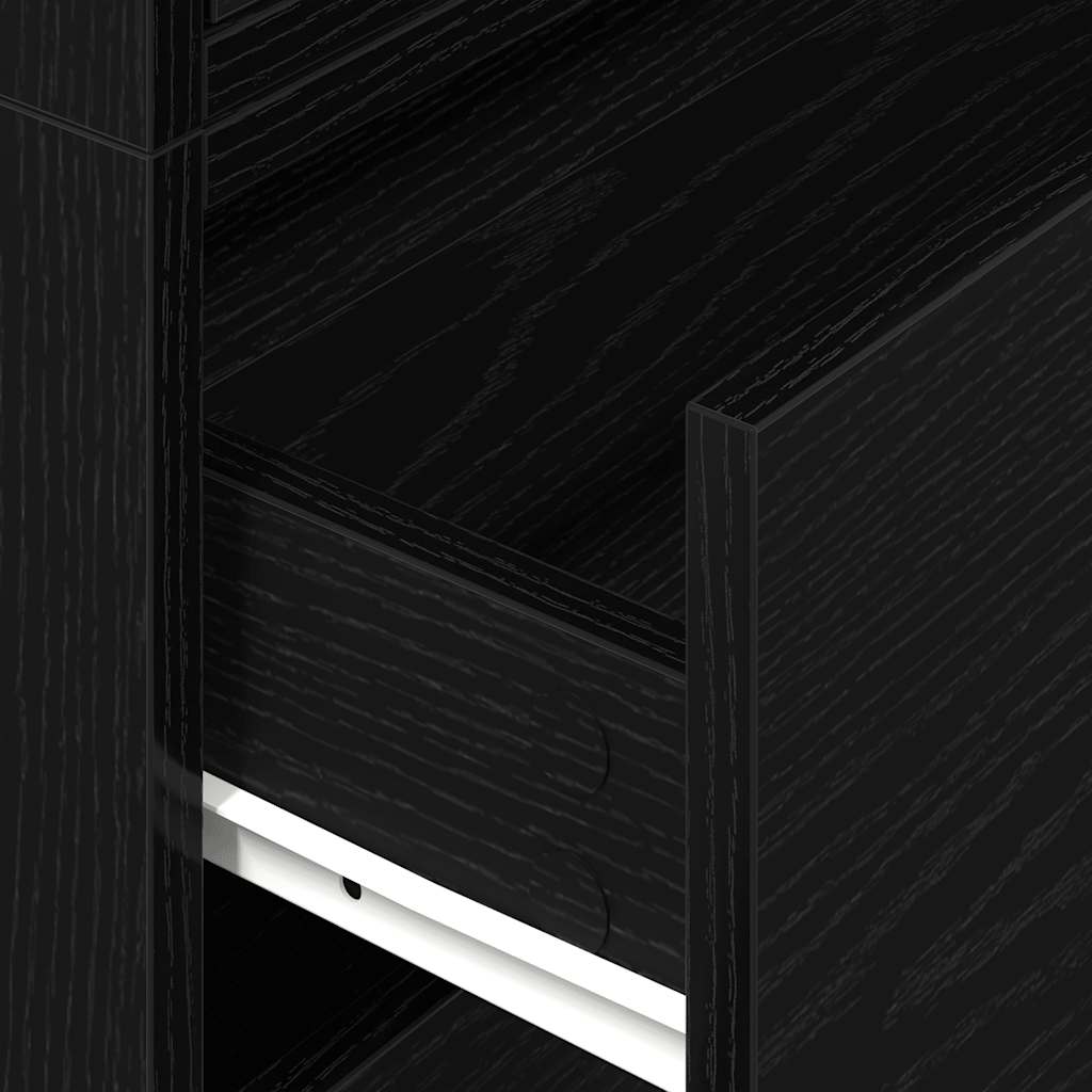 vidaXL Cabinets with 4 Drawers 2 pcs Black Oak 60x31x40 cm Engineered Wood