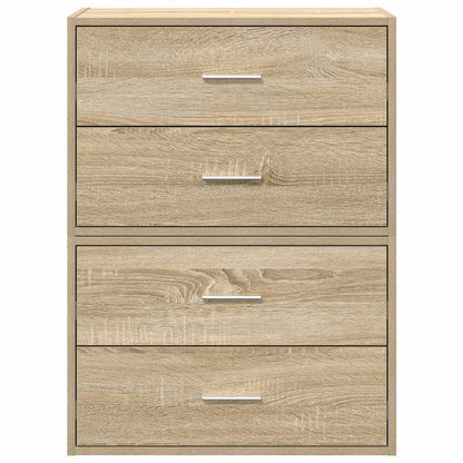 vidaXL Cabinets with 2 Drawers 2 pcs Sonoma Oak 60x31x40 cm Engineered Wood