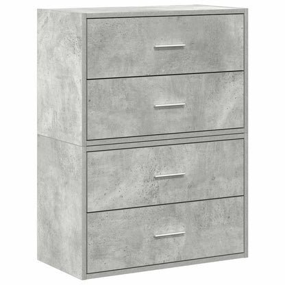 vidaXL Cabinets with 2 Drawers 2 pcs Concrete Grey 60x31x40 cm Engineered Wood
