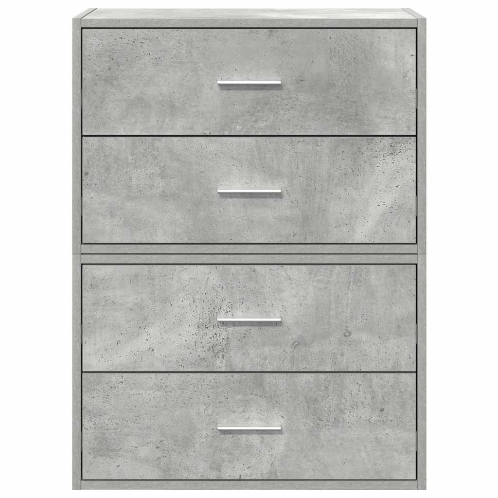 vidaXL Cabinets with 2 Drawers 2 pcs Concrete Grey 60x31x40 cm Engineered Wood