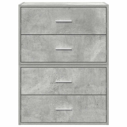 vidaXL Cabinets with 2 Drawers 2 pcs Concrete Grey 60x31x40 cm Engineered Wood