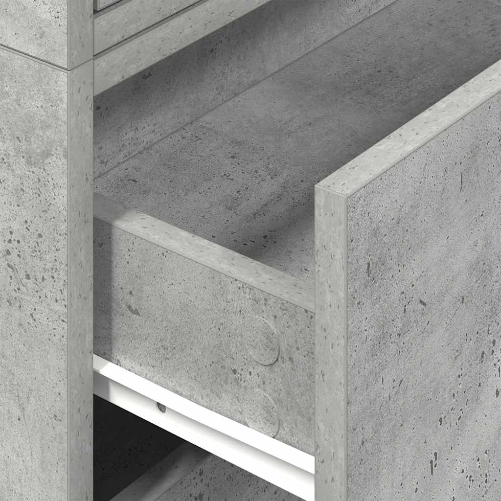 vidaXL Cabinets with 2 Drawers 2 pcs Concrete Grey 60x31x40 cm Engineered Wood