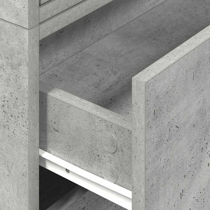 vidaXL Cabinets with 2 Drawers 2 pcs Concrete Grey 60x31x40 cm Engineered Wood