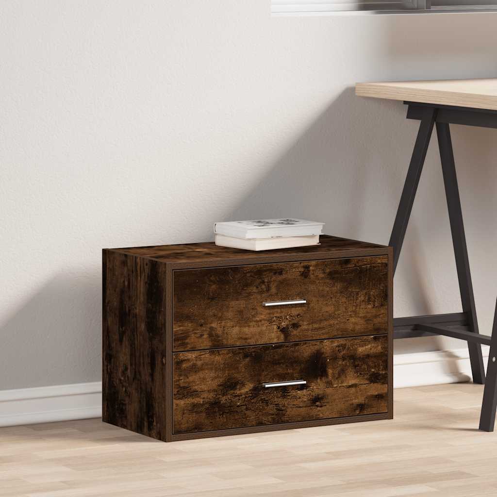 vidaXL Cabinet with 2 Drawers Smoked Oak 60x31x40 cm Engineered Wood