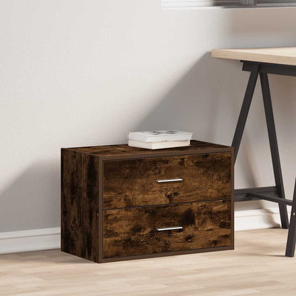 vidaXL Cabinet with 2 Drawers Smoked Oak 60x31x40 cm Engineered Wood