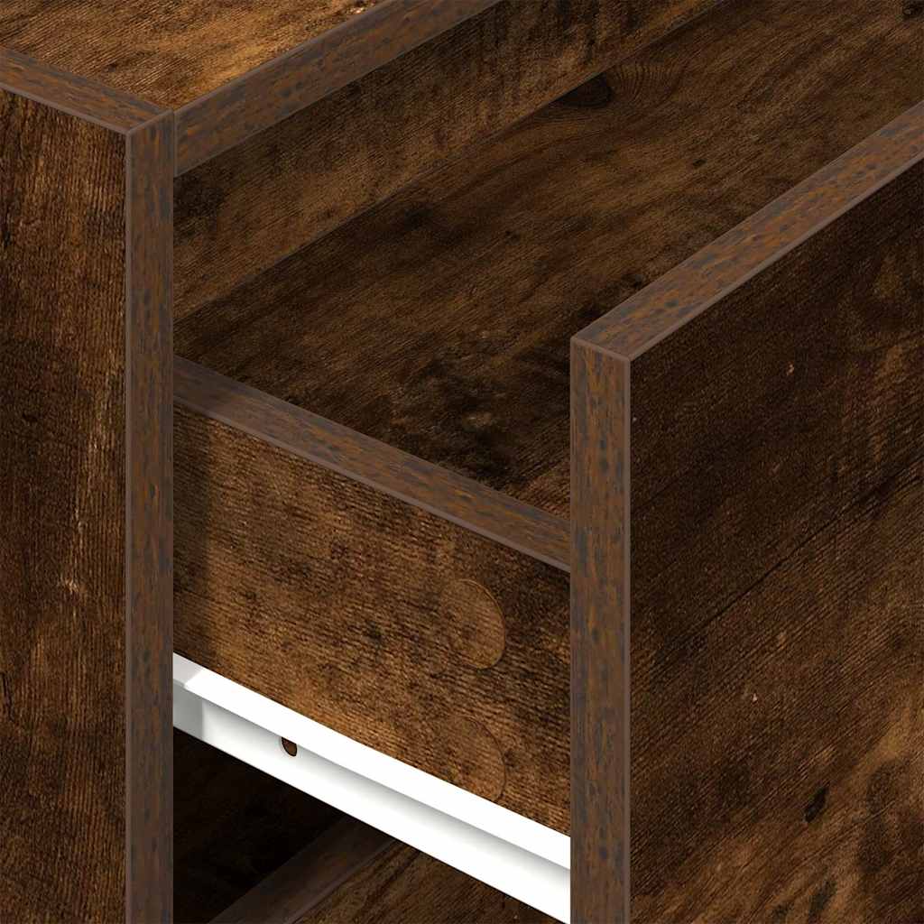 vidaXL Cabinet with 2 Drawers Smoked Oak 60x31x40 cm Engineered Wood