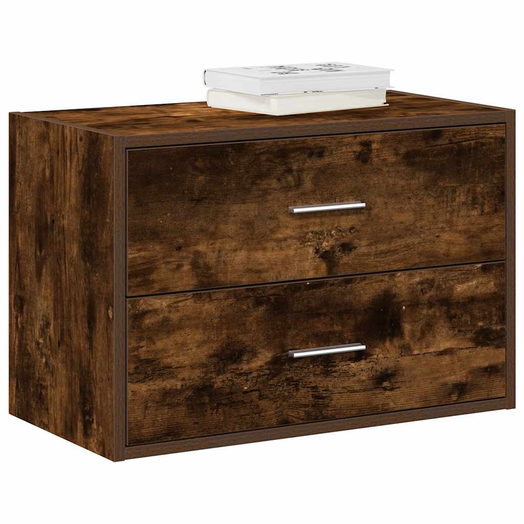 vidaXL Cabinet with 2 Drawers Smoked Oak 60x31x40 cm Engineered Wood