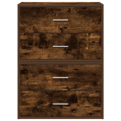 vidaXL Cabinets with 4 Drawers 2 pcs Smoked Oak 60x31x40 cm Engineered Wood