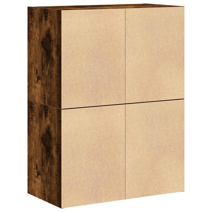 vidaXL Cabinets with 4 Drawers 2 pcs Smoked Oak 60x31x40 cm Engineered Wood