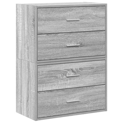 vidaXL Cabinets with 4 Drawers 2 pcs Grey Sonoma 60x31x40 cm Engineered Wood