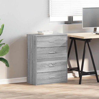 vidaXL Cabinets with 4 Drawers 2 pcs Grey Sonoma 60x31x40 cm Engineered Wood