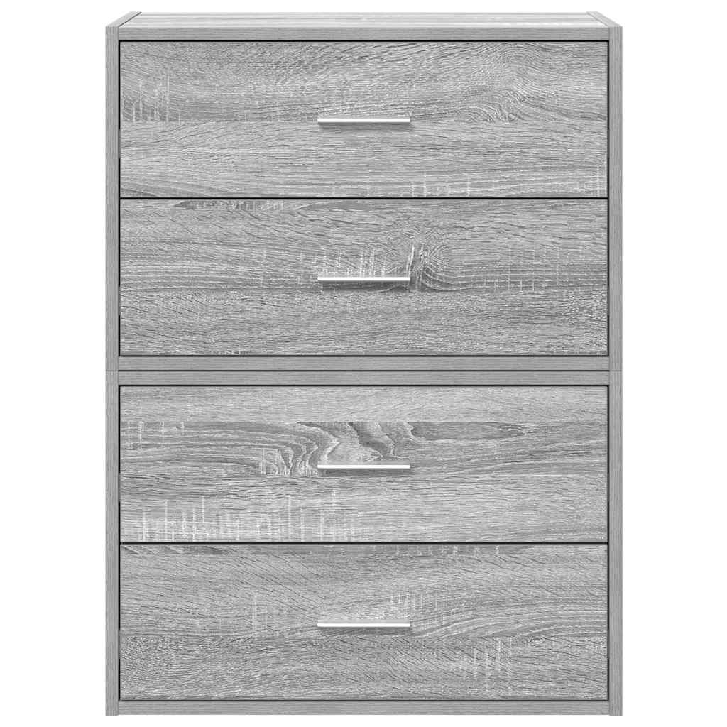 vidaXL Cabinets with 4 Drawers 2 pcs Grey Sonoma 60x31x40 cm Engineered Wood