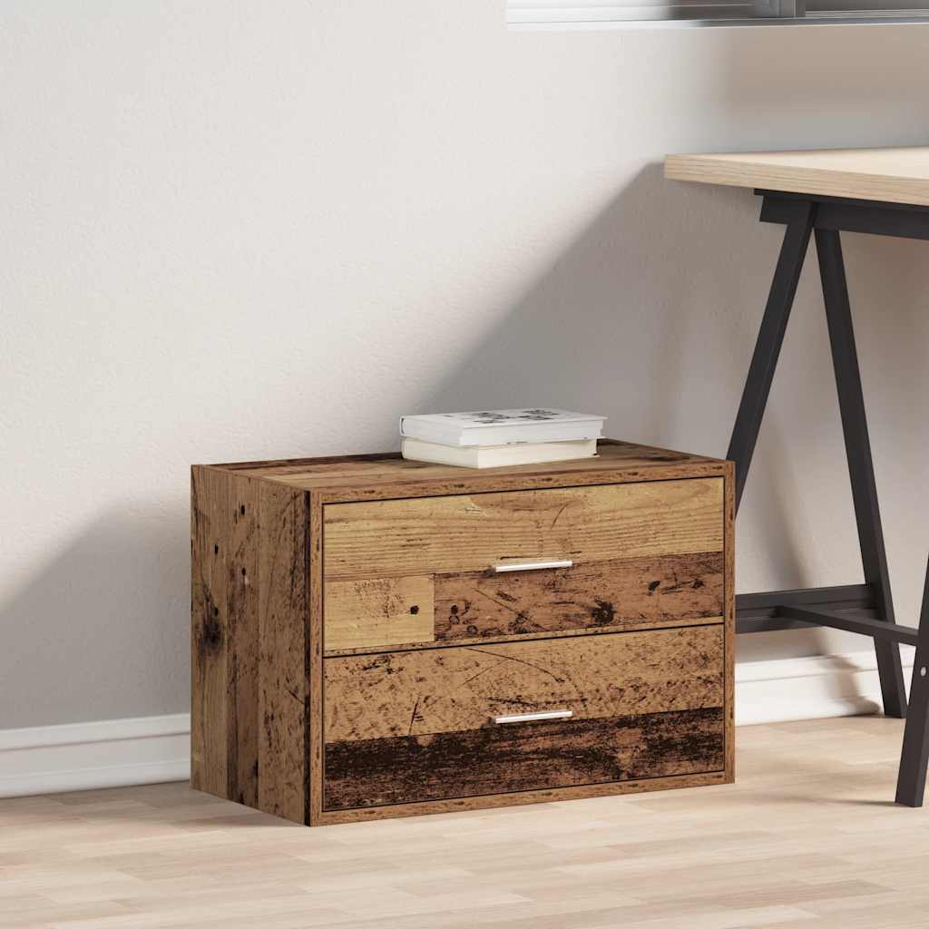 vidaXL Cabinet with 2 Drawers Old Wood 60x31x40 cm Engineered Wood