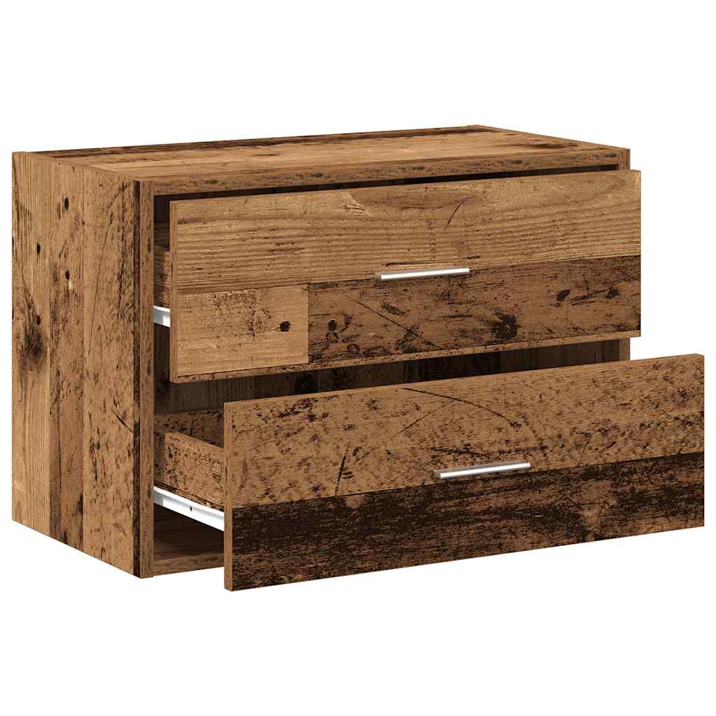 vidaXL Cabinet with 2 Drawers Old Wood 60x31x40 cm Engineered Wood