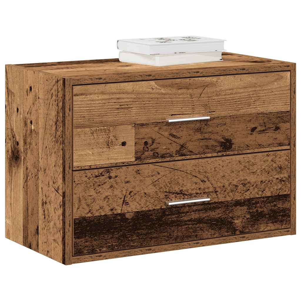 vidaXL Cabinet with 2 Drawers Old Wood 60x31x40 cm Engineered Wood