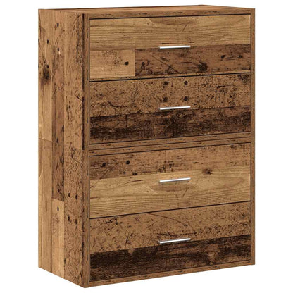 vidaXL Cabinets with 4 Drawers 2 pcs Old Wood 60x31x40 cm Engineered Wood