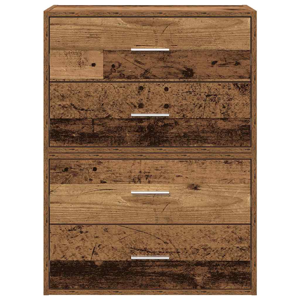 vidaXL Cabinets with 4 Drawers 2 pcs Old Wood 60x31x40 cm Engineered Wood