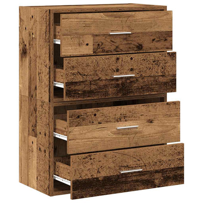 vidaXL Cabinets with 4 Drawers 2 pcs Old Wood 60x31x40 cm Engineered Wood