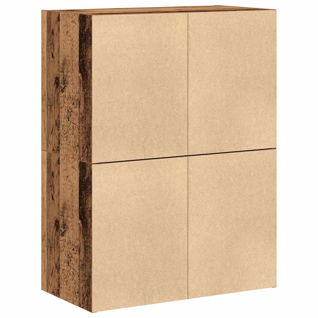 vidaXL Cabinets with 4 Drawers 2 pcs Old Wood 60x31x40 cm Engineered Wood