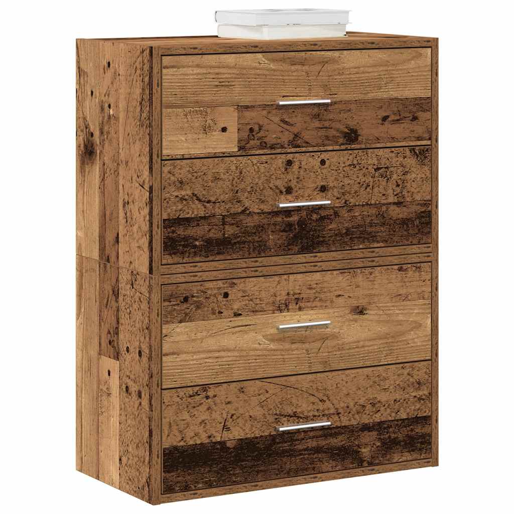 vidaXL Cabinets with 4 Drawers 2 pcs Old Wood 60x31x40 cm Engineered Wood