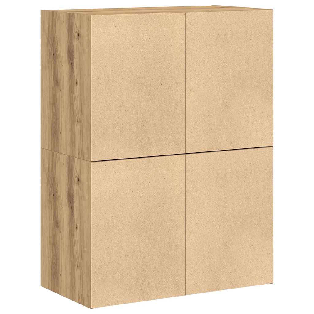 vidaXL Cabinets with 2 Drawers 2 pcs Artisan Oak 60x31x40 cm Engineered Wood