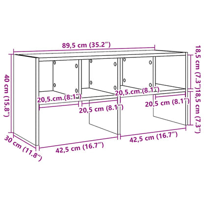 vidaXL Shoe Rack Stackable Black Oak 89.5x30x40 cm
