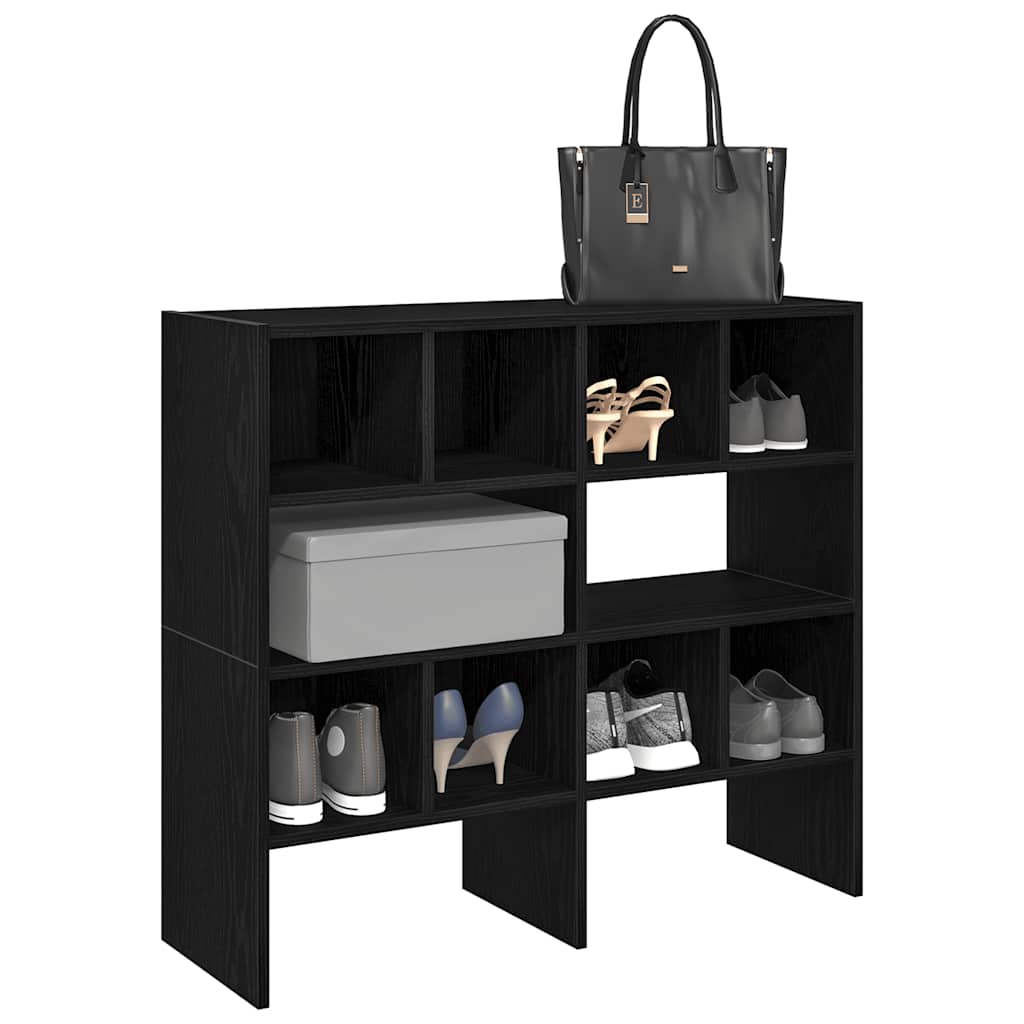vidaXL Shoe Racks 2 pcs Stackable Black Oak 89,5x30x40 cm